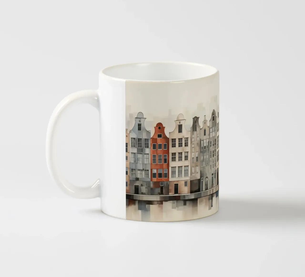Case sul canale tazza in ceramica da Imagine