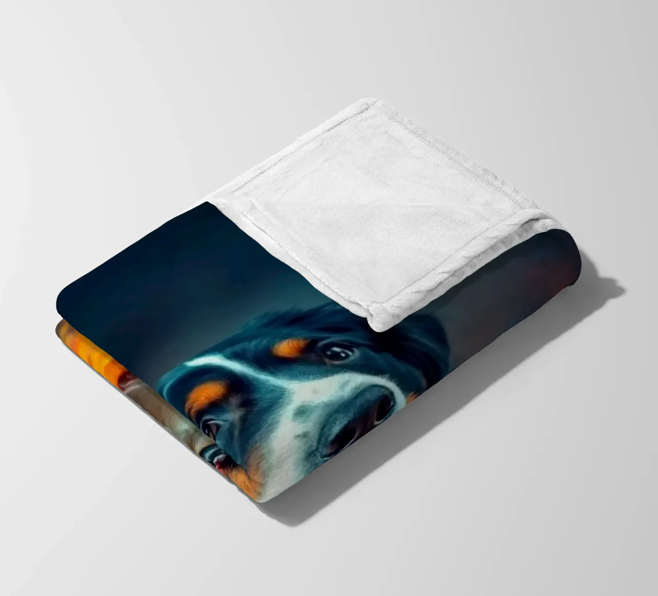 The colorful Bernese Mountain Dog #102 fleece blanket by Yumis.Beargang.and.Me