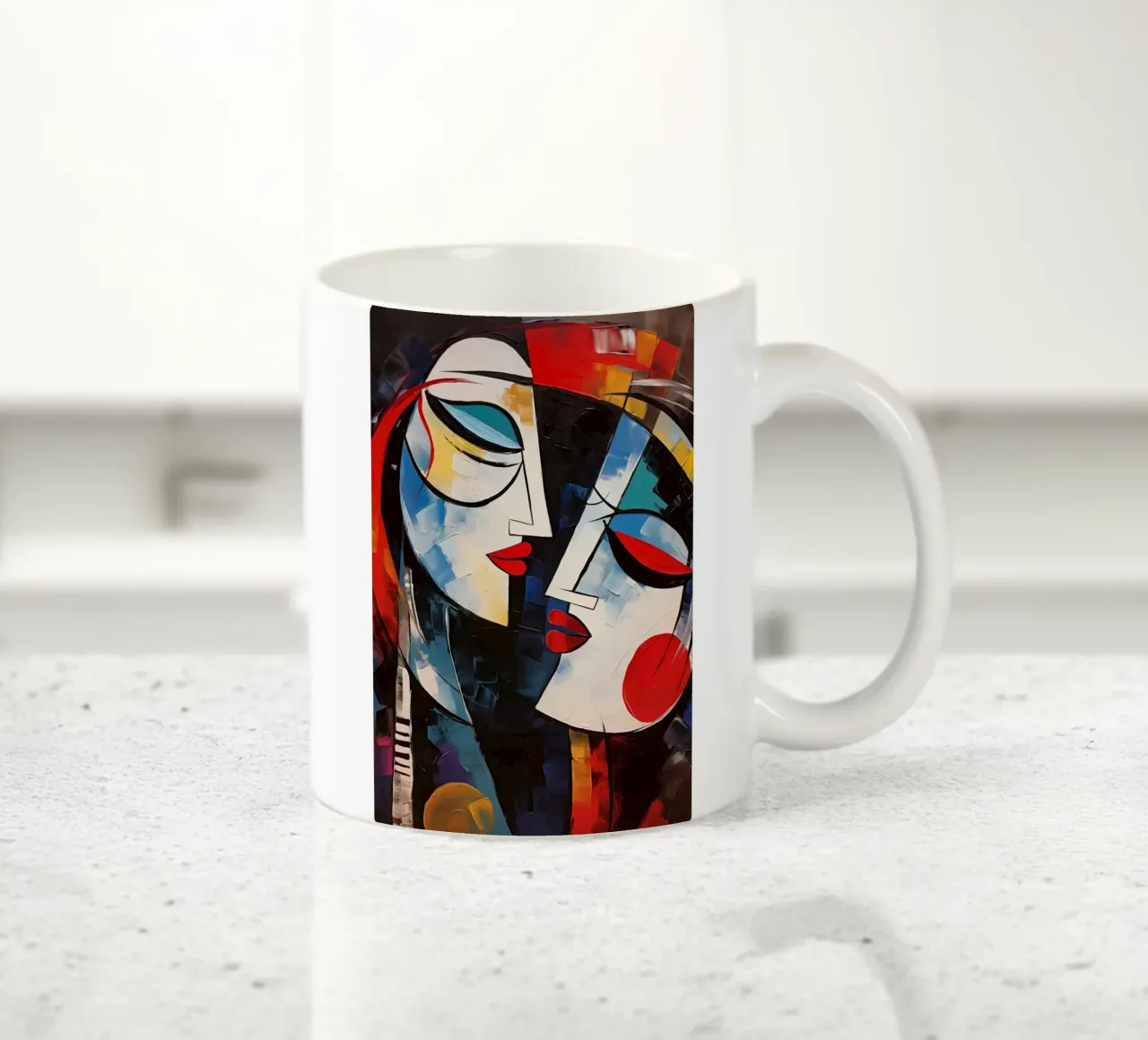 Volti astratti tazza in ceramica da Imagine