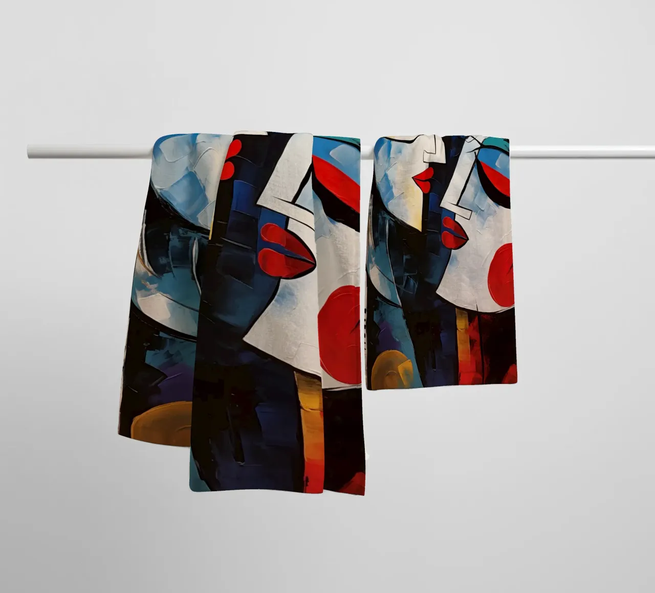 Abstract faces towel by Imagine