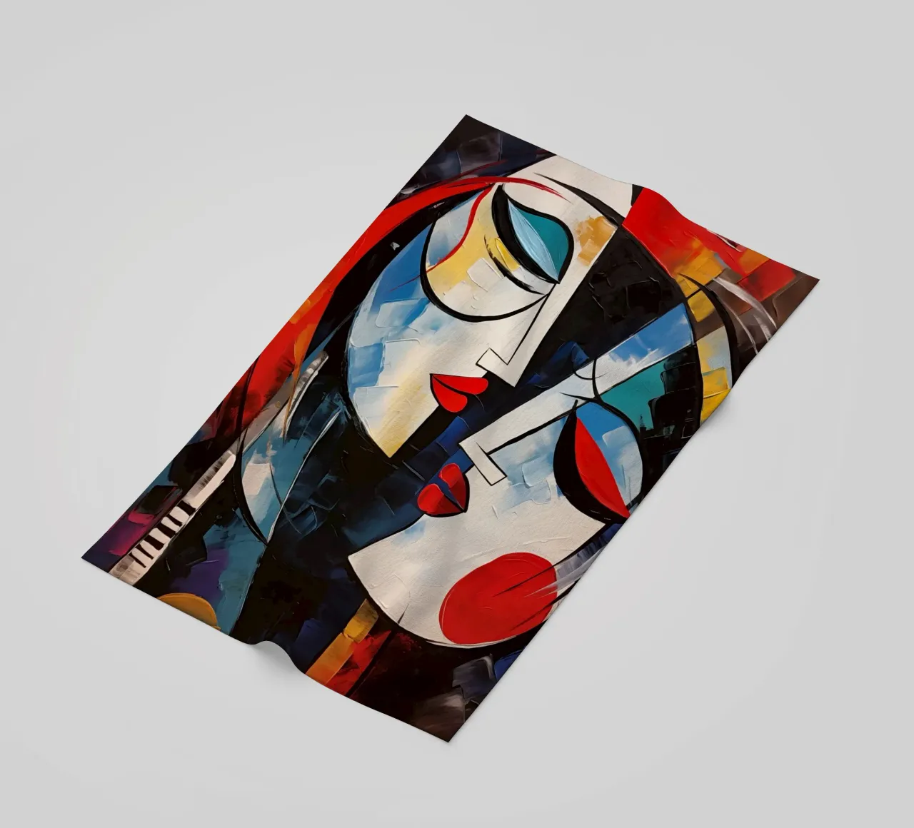 Abstract faces beach towel by Imagine