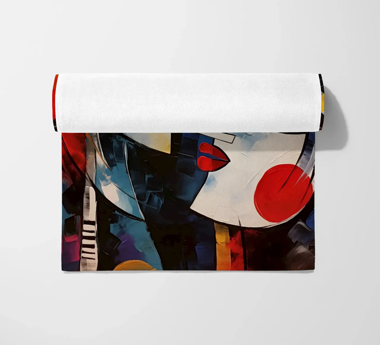 Abstract faces beach towel by Imagine