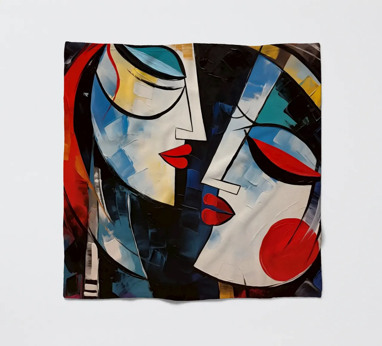 Abstract faces fleece blanket by Imagine