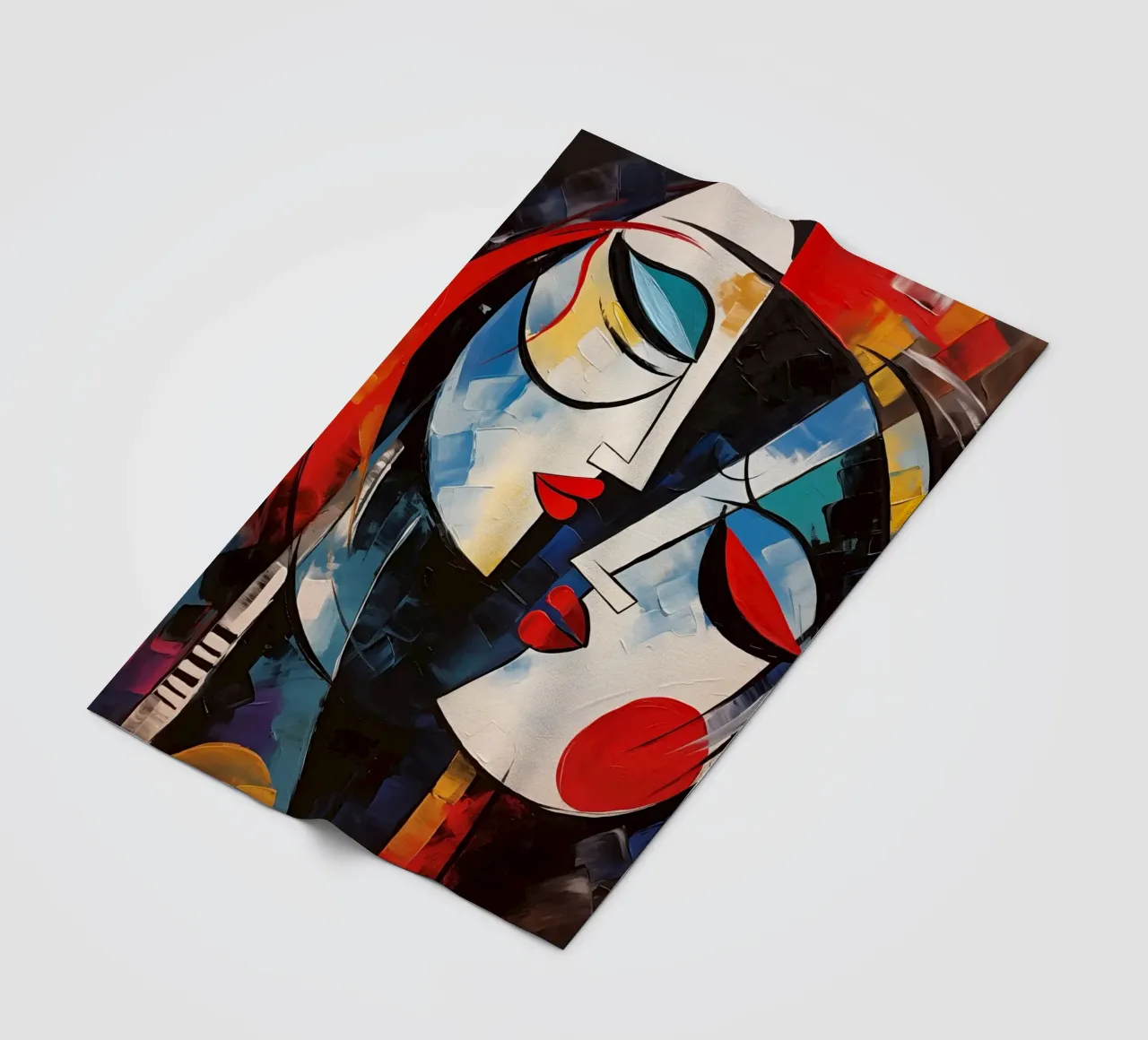 Abstract faces fleece blanket by Imagine