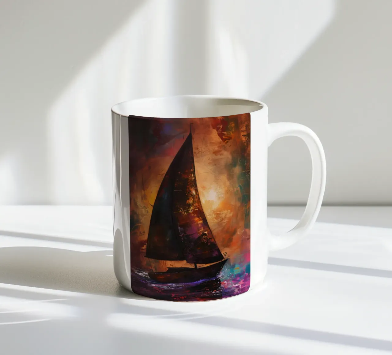 Zeilboot astratto tazza in ceramica da Imagine