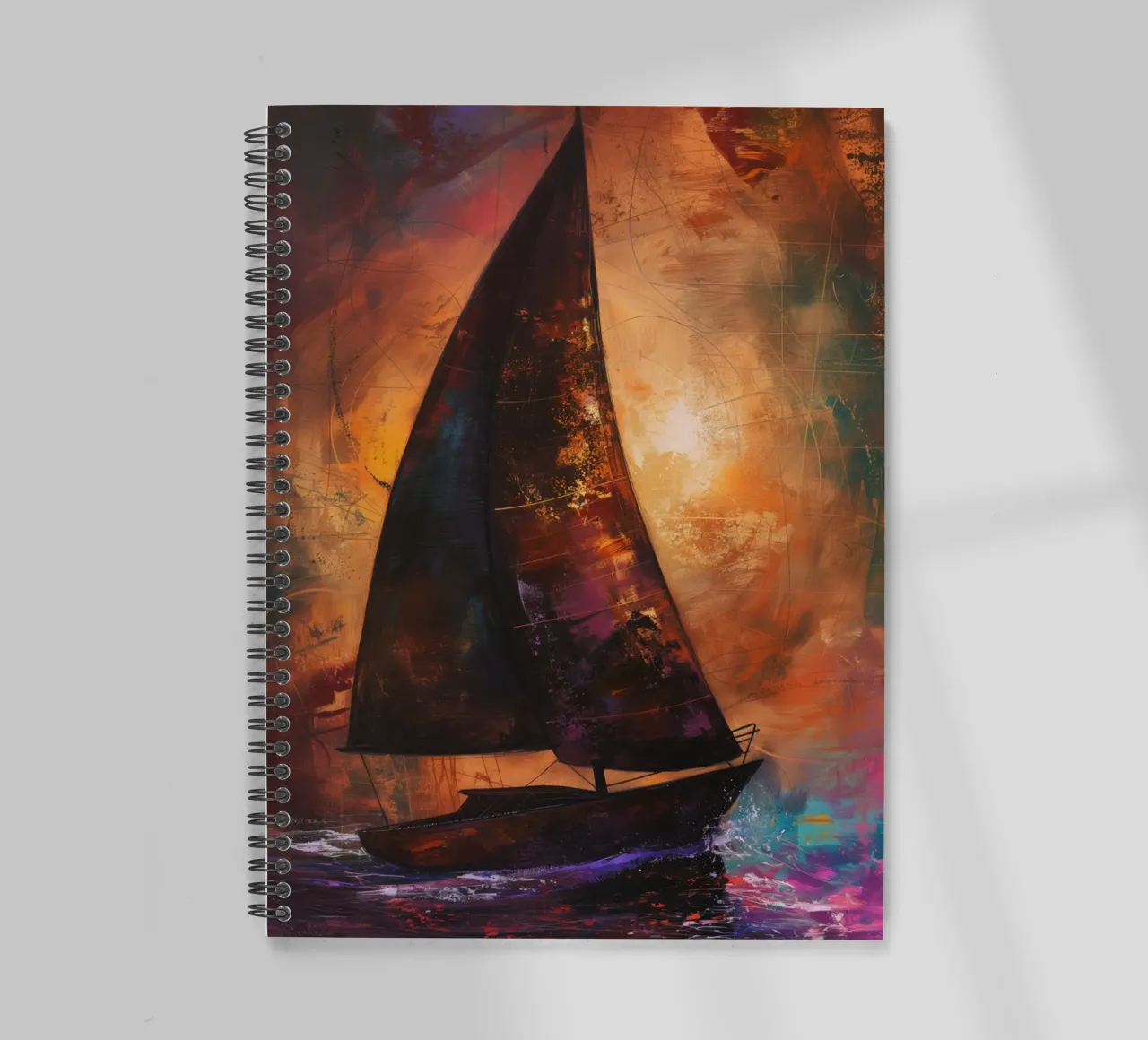 Zeilboot abstract spiral notebook by Imagine