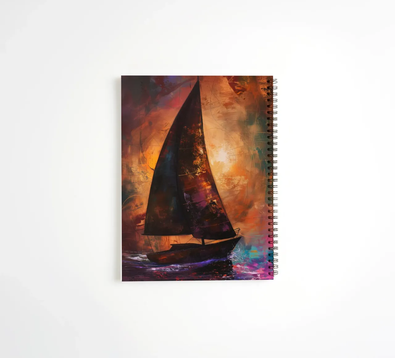 Zeilboot abstract spiral notebook by Imagine