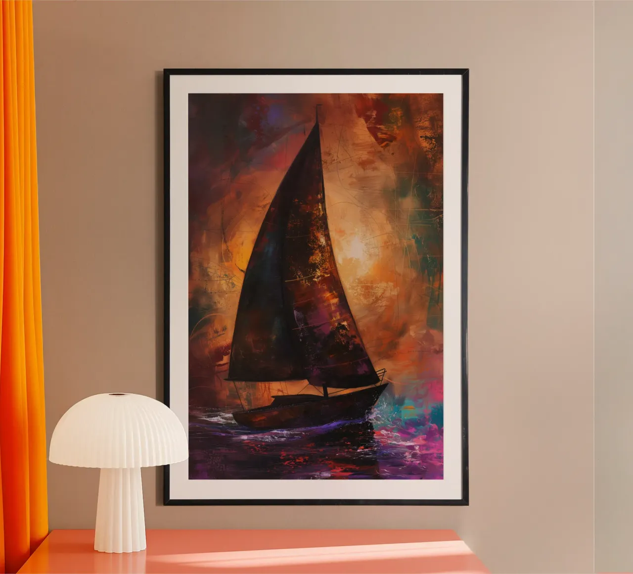 Abstract Zeilboot poster de Imagine