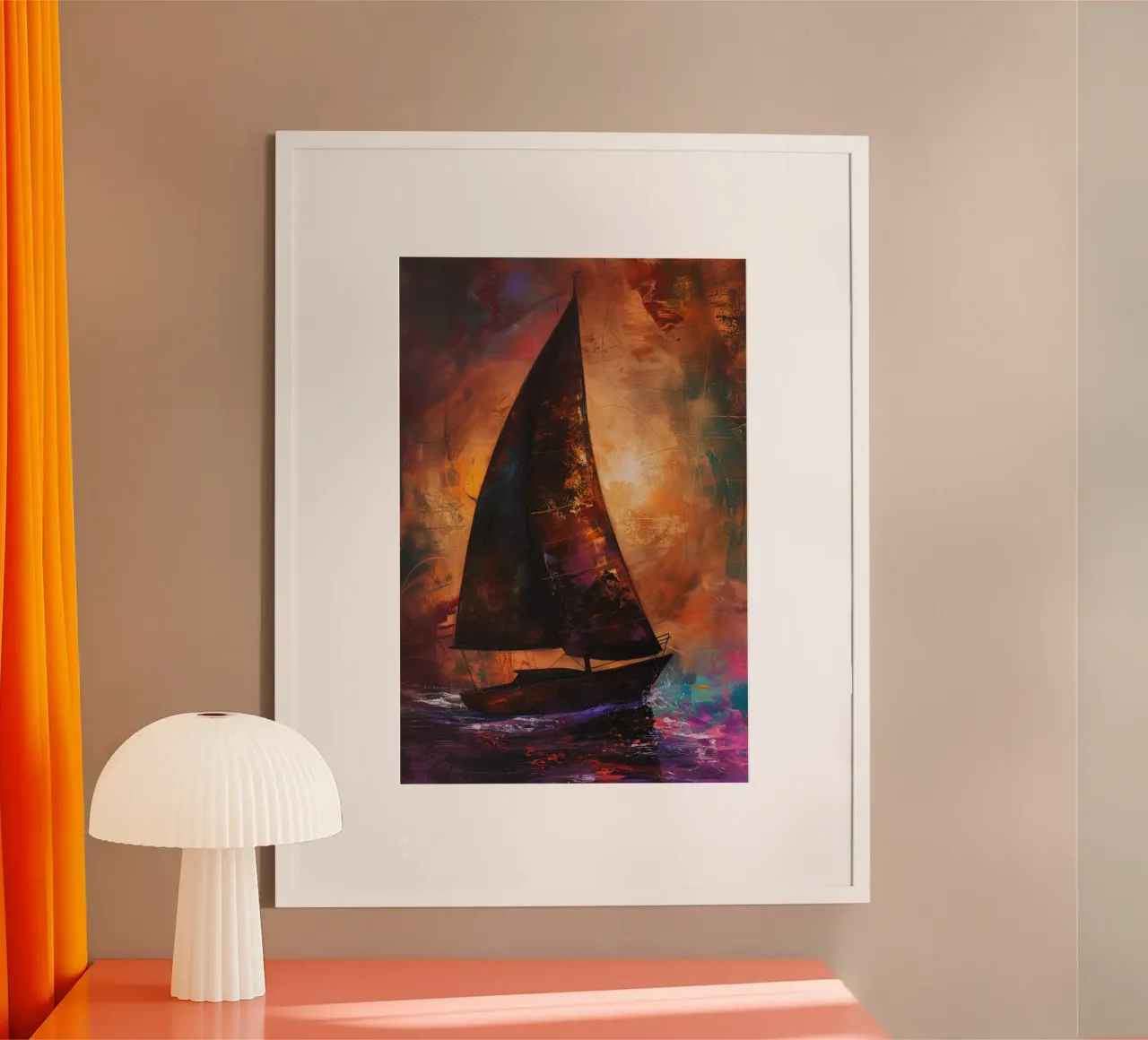 Abstract Zeilboot poster de Imagine