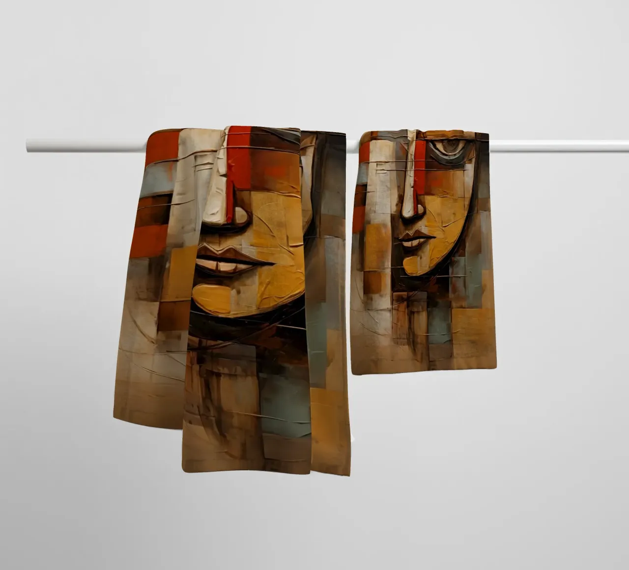 Abstract gezicht badhanddoek van Imagine