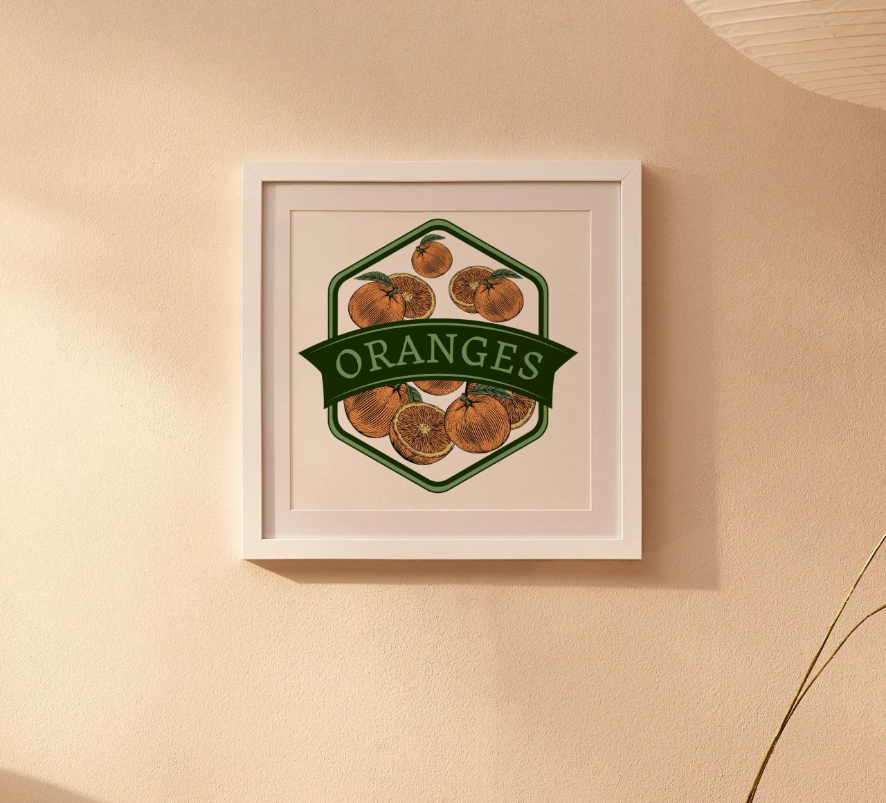 Oranges Vintage Badge | Citrus Fruit Art Print poster de Une Affaire de Filles