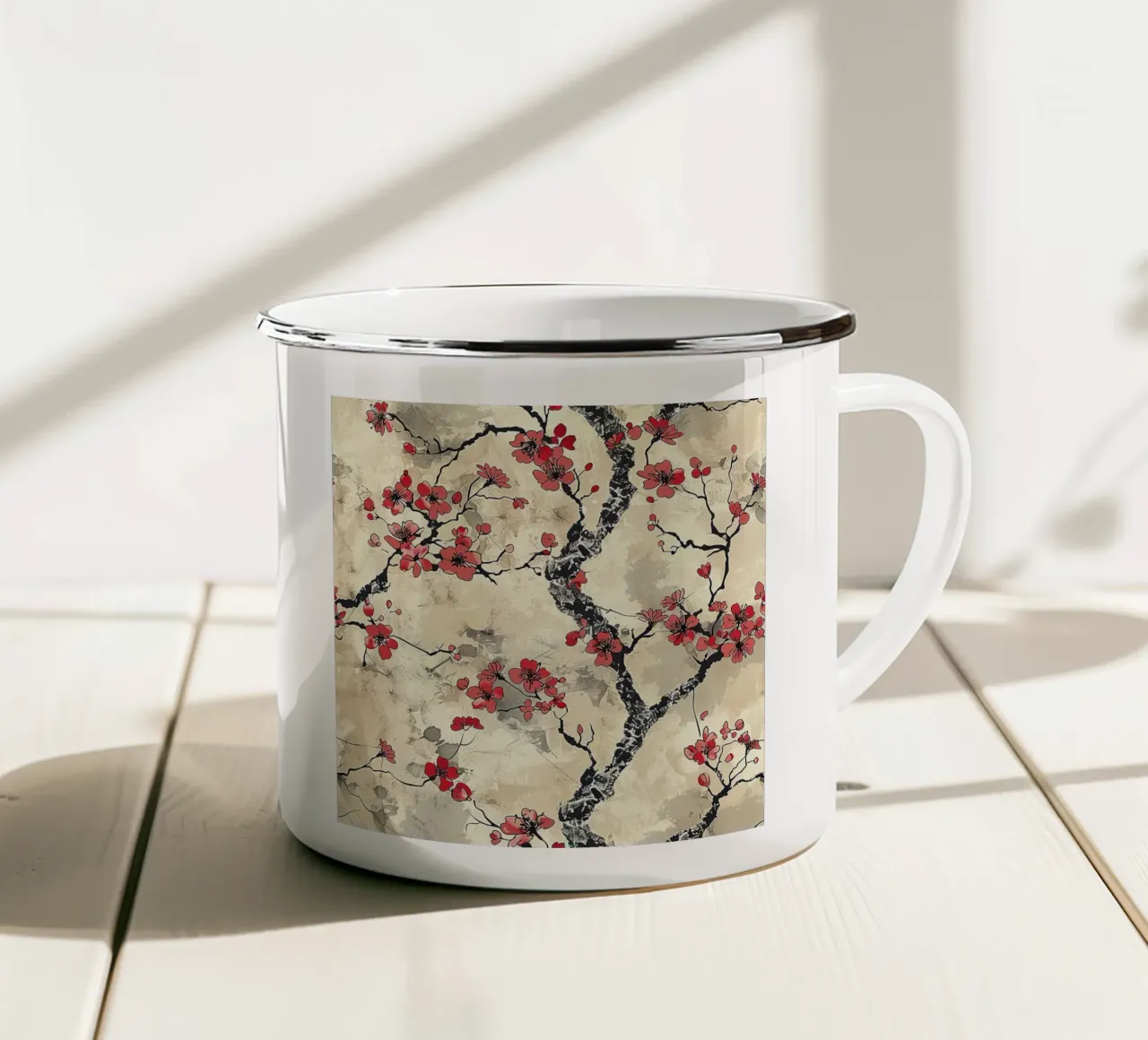 Sakura Serenity tazza in smalto da Botanical Pattern House
