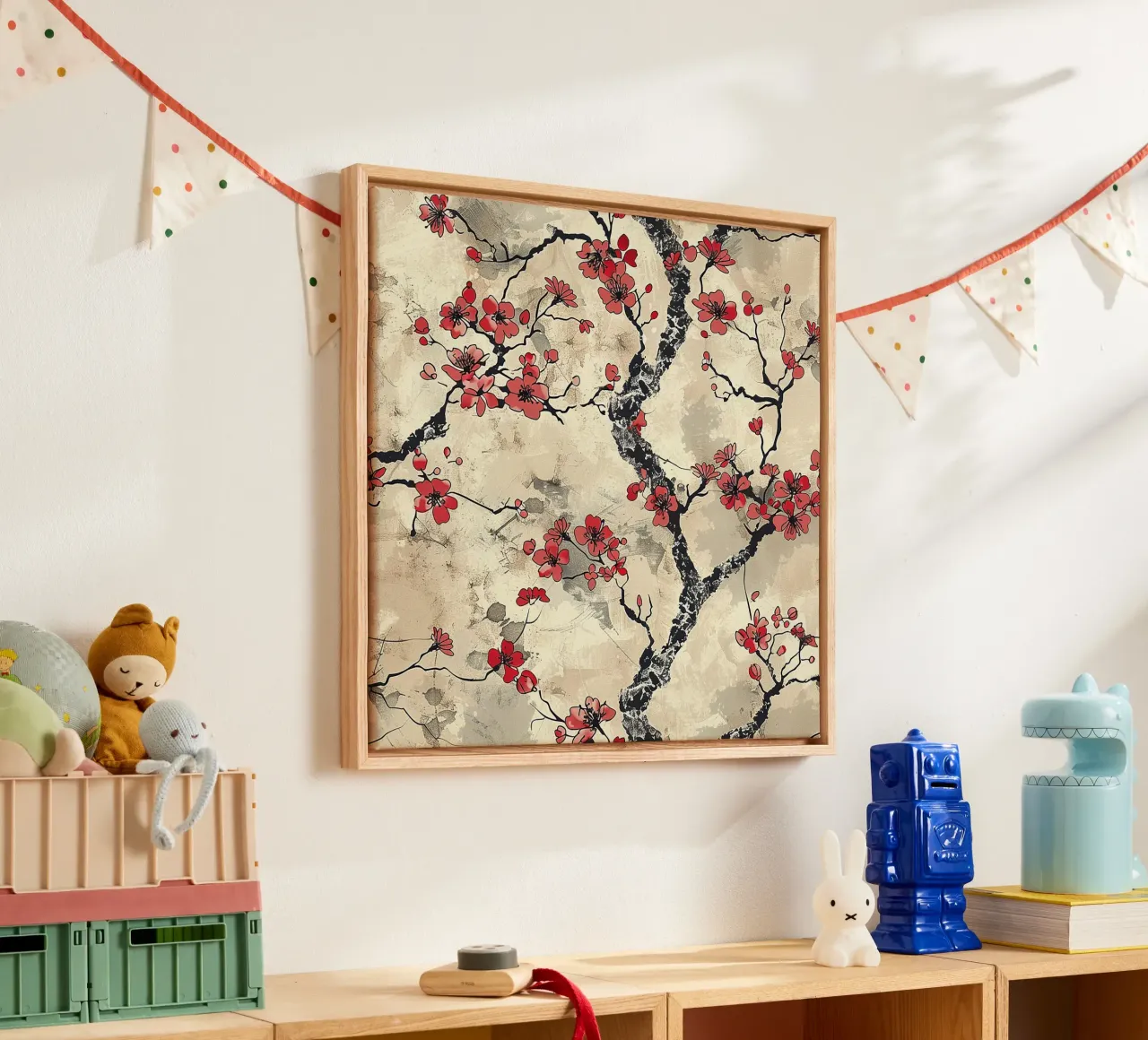 Sakura Serenity tela con Cornice a cassetta da Botanical Pattern House