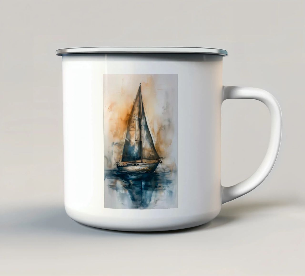 Zeilboot abstract Emaille Tasse von Imagine