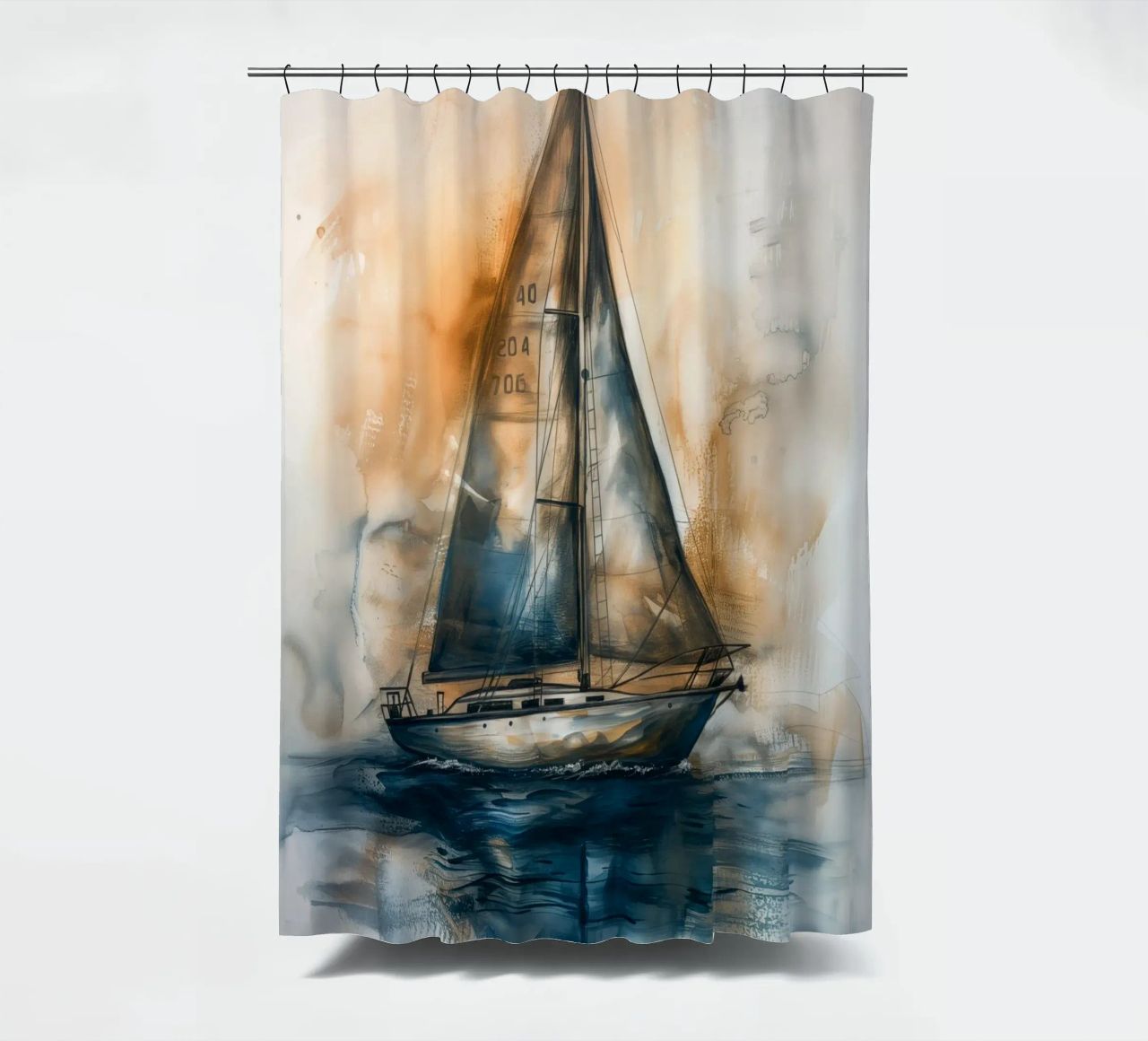 Zeilboot abstract Duschvorhang von Imagine