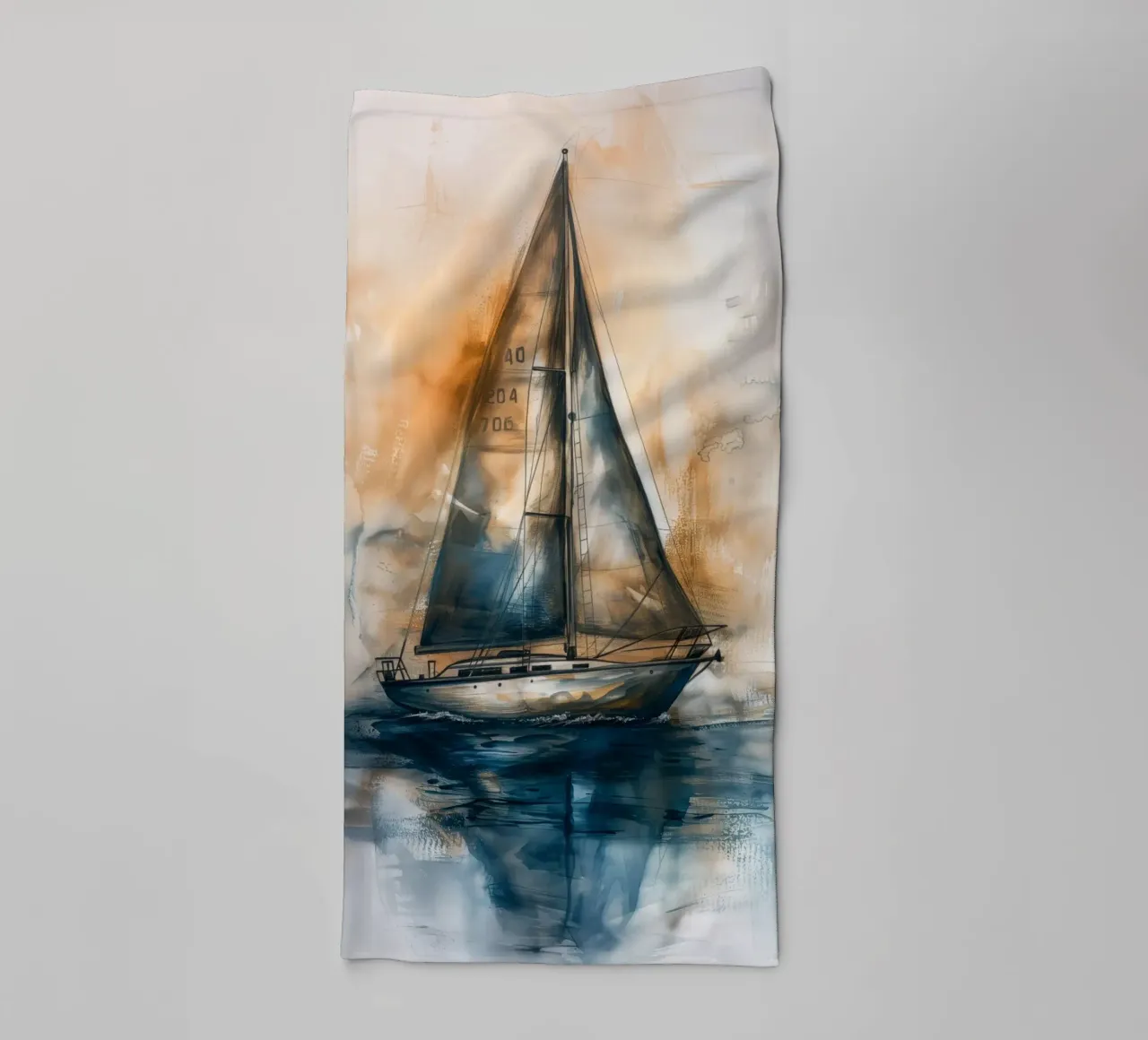 Zeilboot abstract badhanddoek van Imagine
