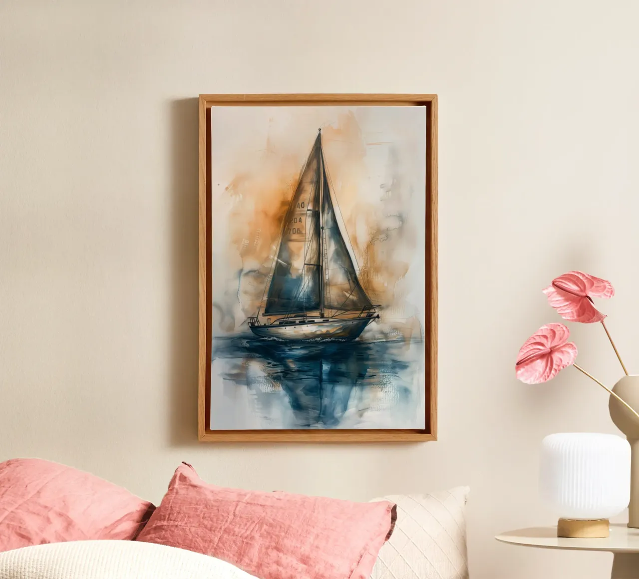 Abstract Zeilboot toile avec Caisse américaine de Imagine