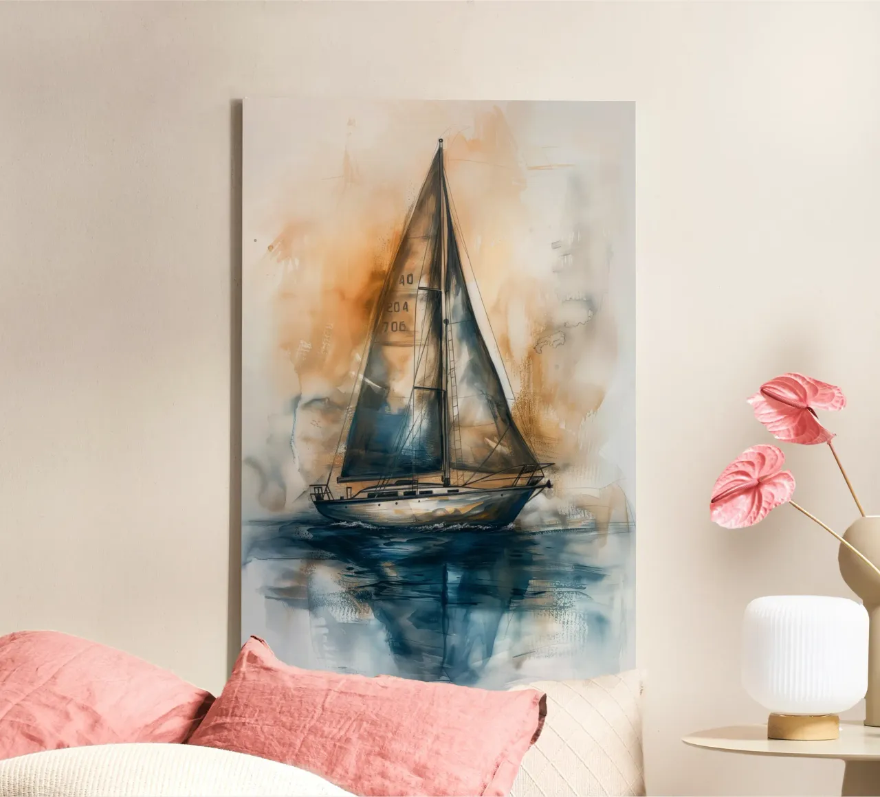 Abstract Zeilboot toile avec Caisse américaine de Imagine