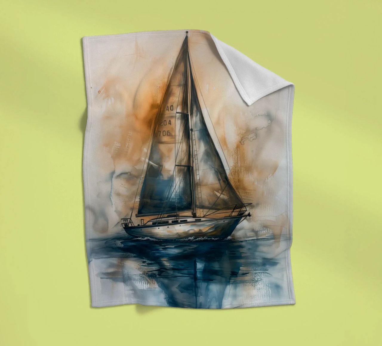 Zeilboot abstract Fleecedecke von Imagine