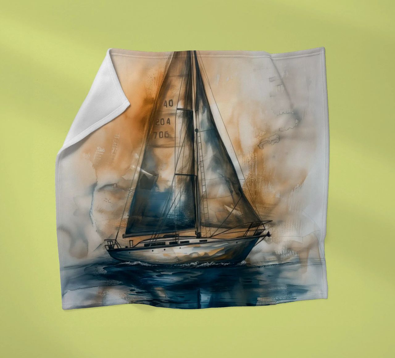 Zeilboot abstract Fleecedecke von Imagine