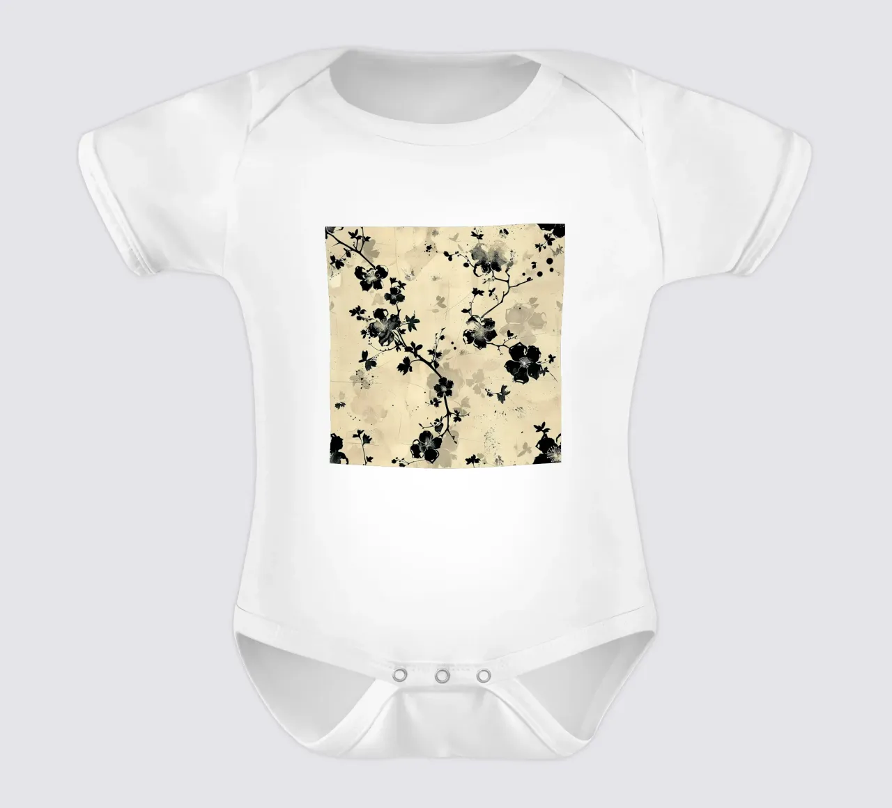Sakura Serenity body neonato maniche corte da Botanical Pattern House