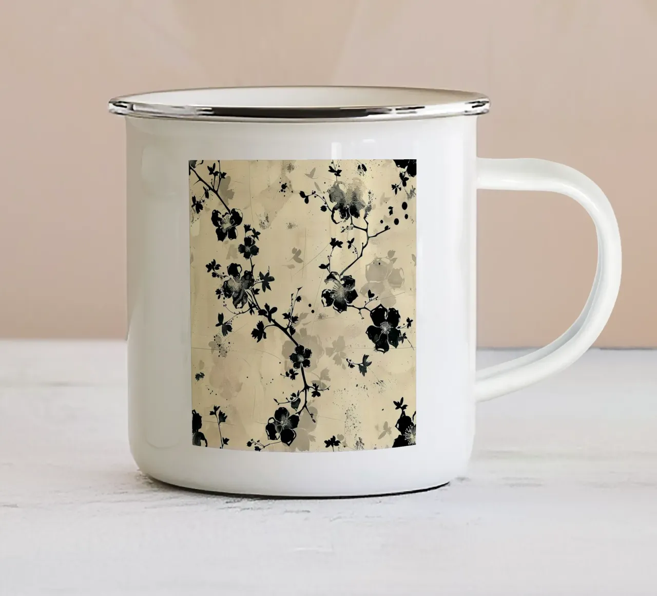 Sakura Serenity tazza in smalto da Botanical Pattern House