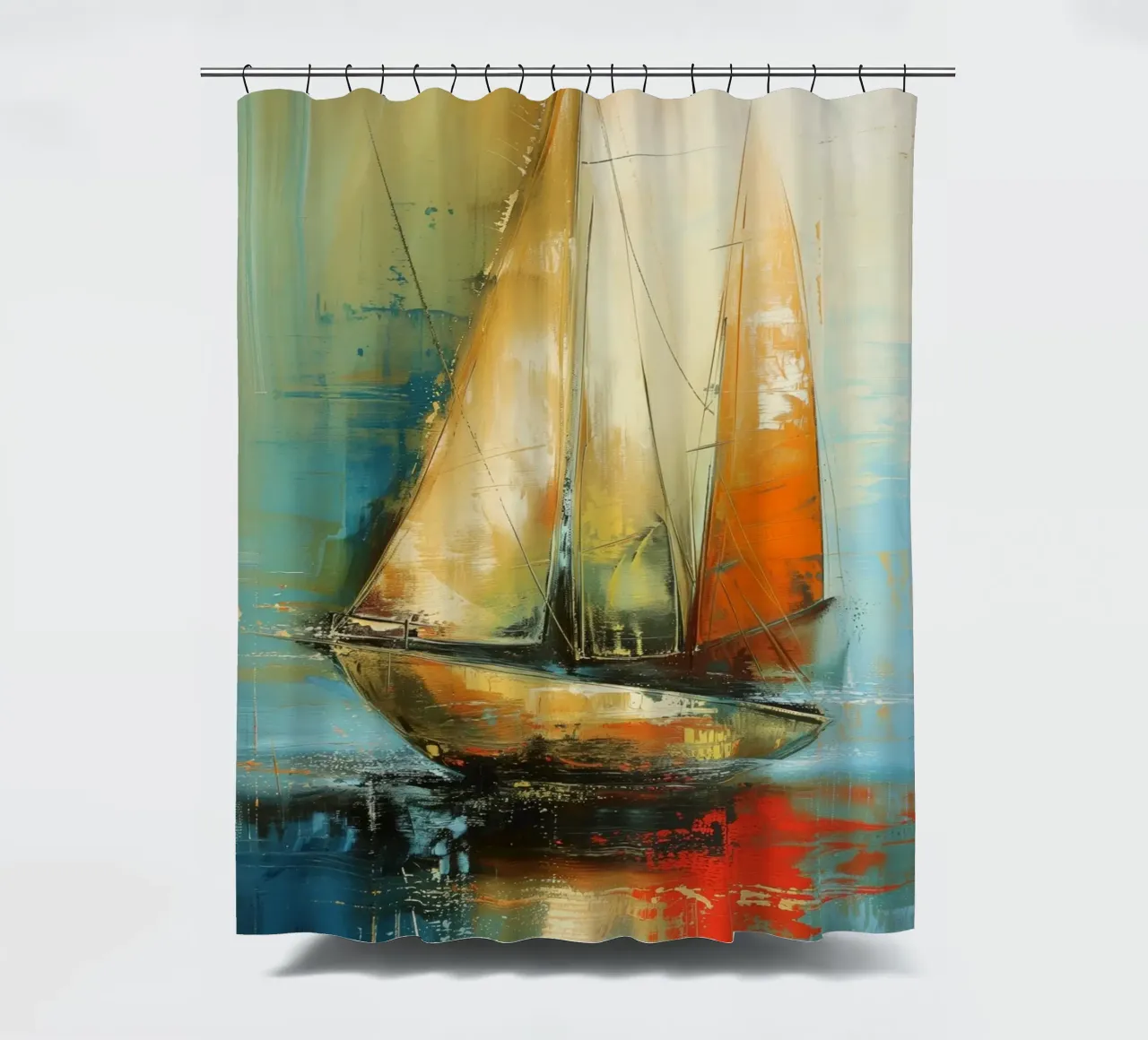 zeilboot abstract Duschvorhang von Imagine