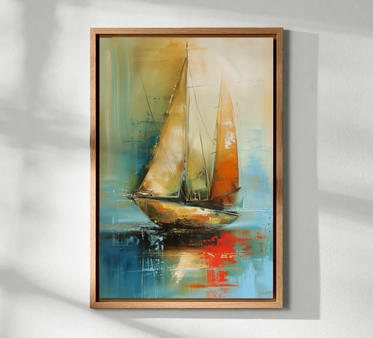 zeilboot abstract canvas with Floater frame by Imagine