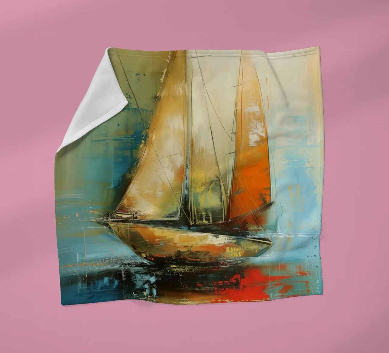 zeilboot abstract Fleecedecke von Imagine