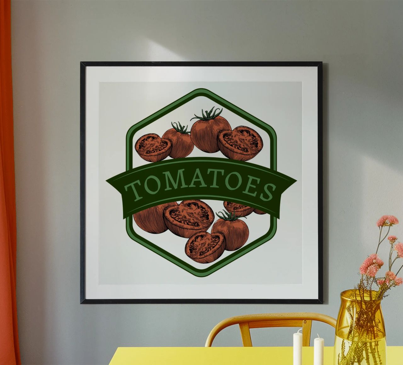 Tomatoes Vintage Badge | Botanical Kitchen Art poster de Une Affaire de Filles