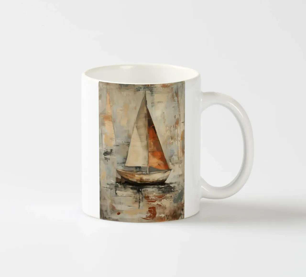 Zeilboot abstract keramische mok van Imagine