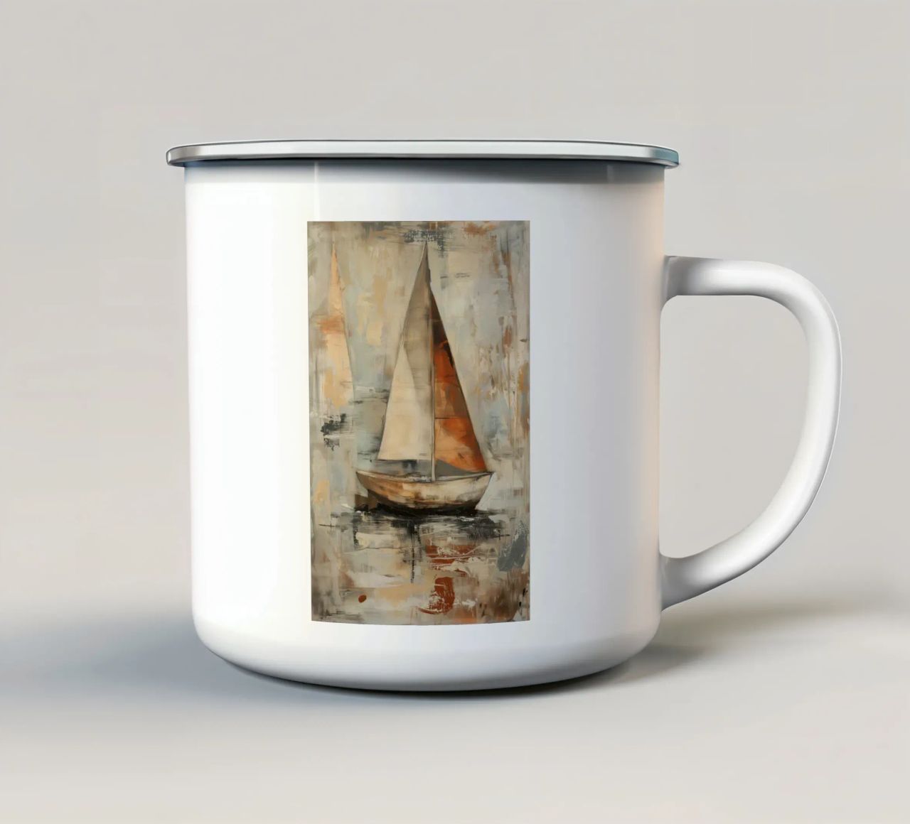 Zeilboot abstract Emaille Tasse von Imagine