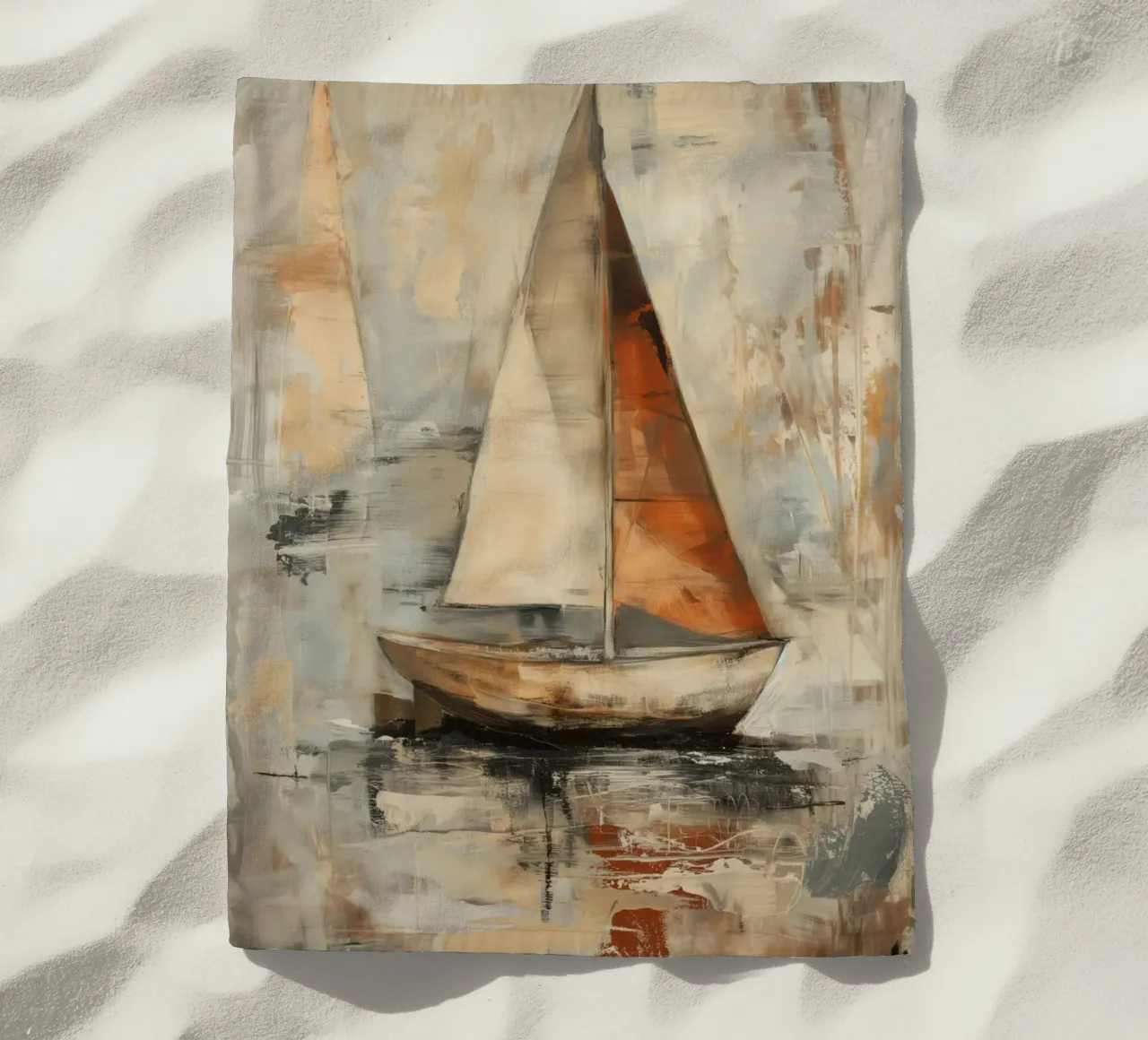 Zeilboot abstract beach towel by Imagine