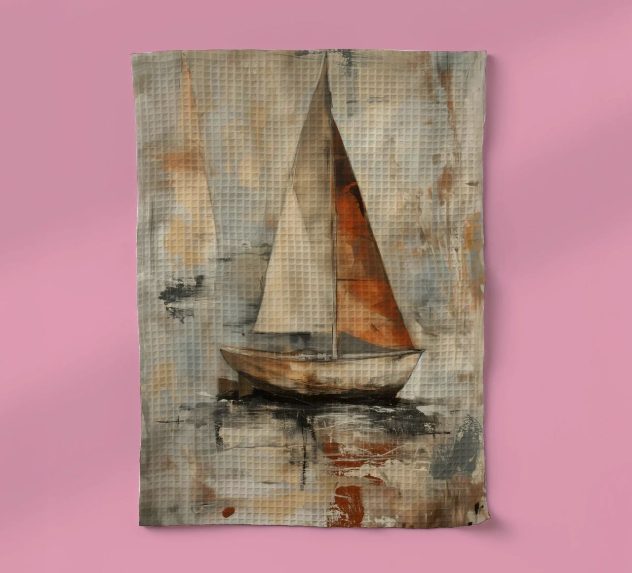 Zeilboot abstract Geschirrtuch von Imagine