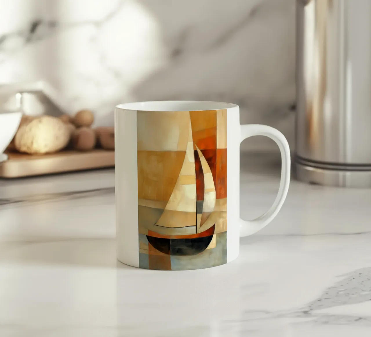 zeilboot astratto tazza in ceramica da Imagine