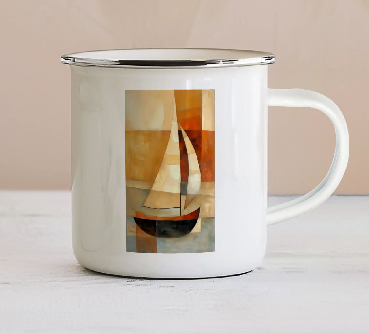 zeilboot abstract enamel mug by Imagine
