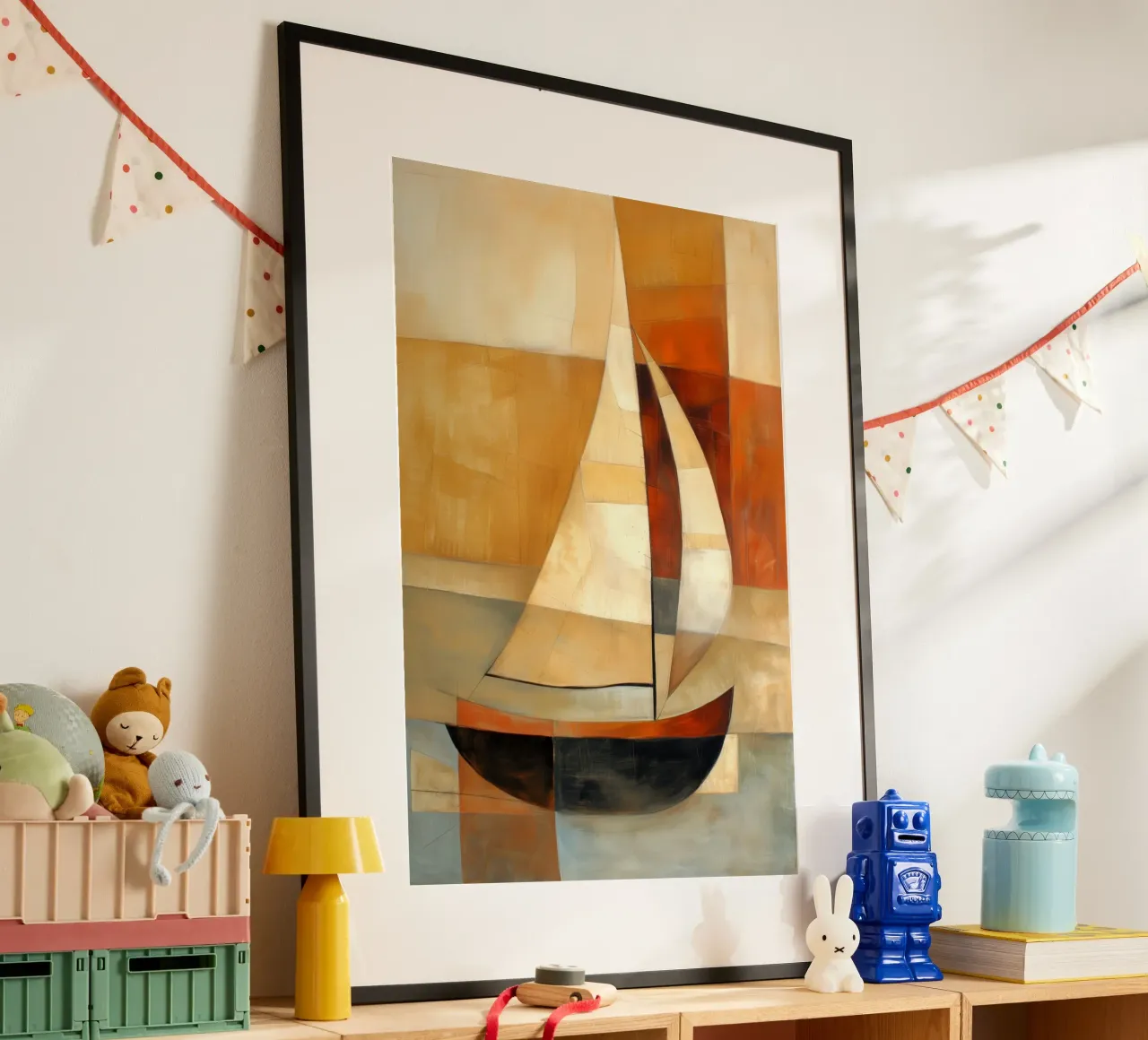 zeilboot astratto poster da Imagine