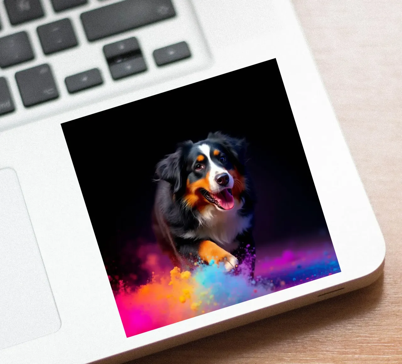 The colorful Bernese Mountain Dog #108 sticker by Yumis.Beargang.and.Me