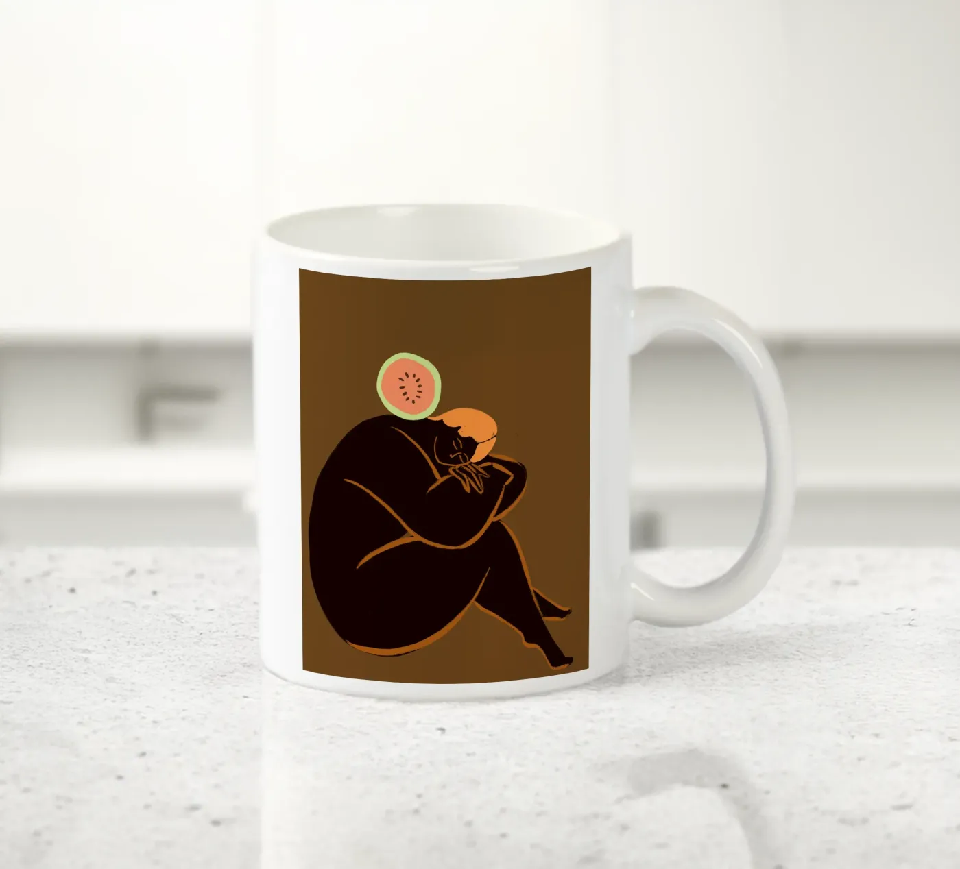 Meloncholy ceramic mug by Arty Guava