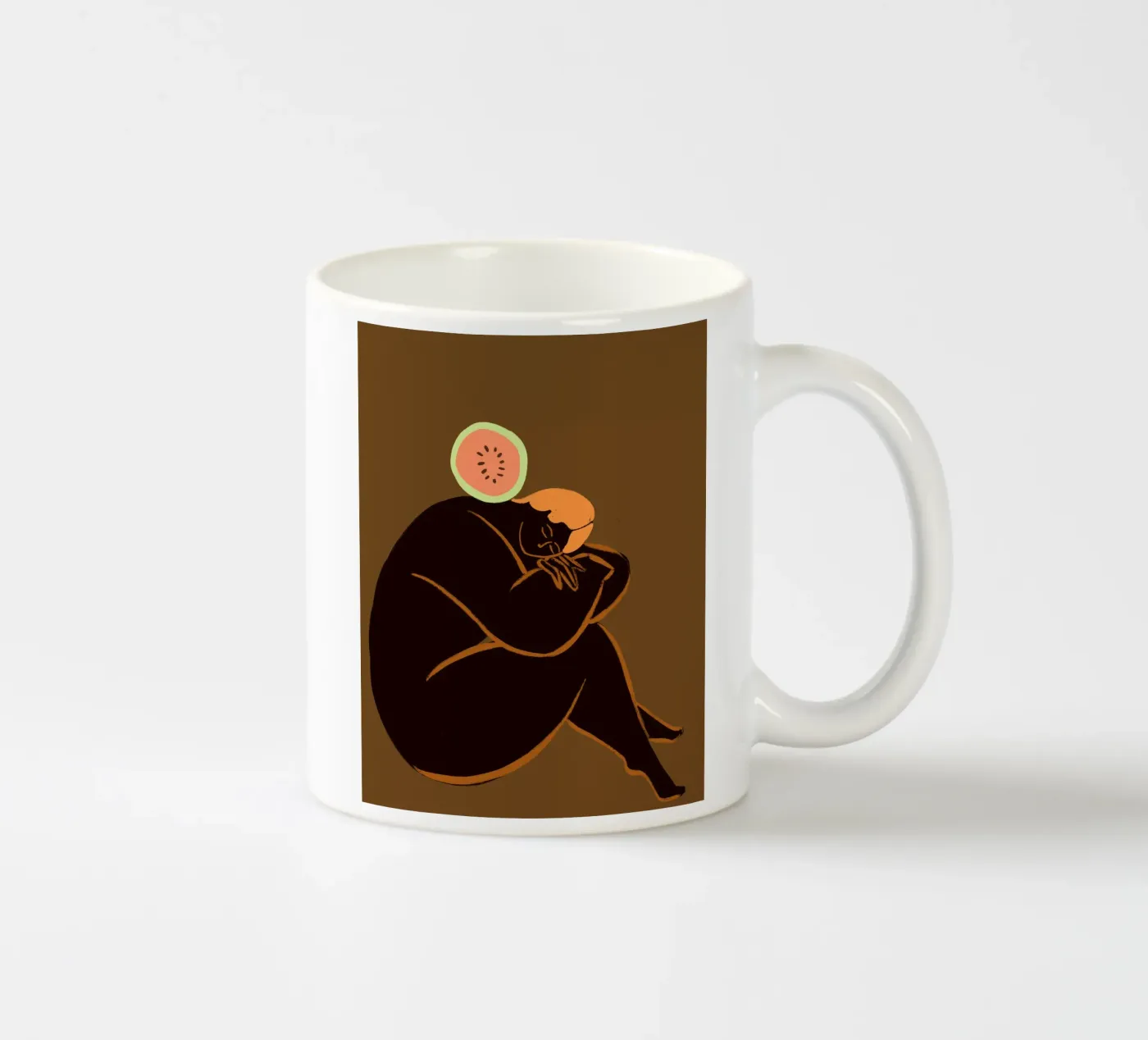 Meloncholy ceramic mug by Arty Guava