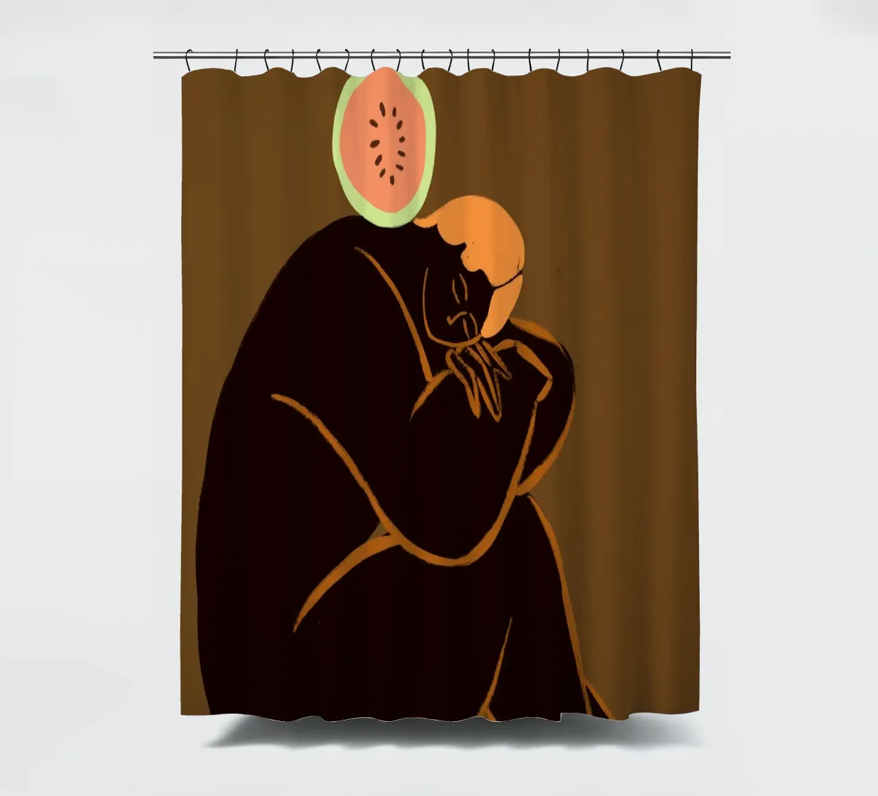 Meloncholy shower curtain by Arty Guava