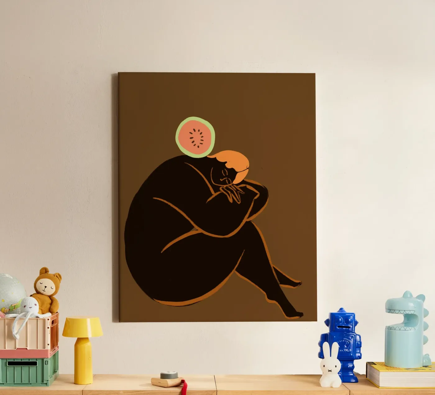 Meloncholy canvas van Arty Guava