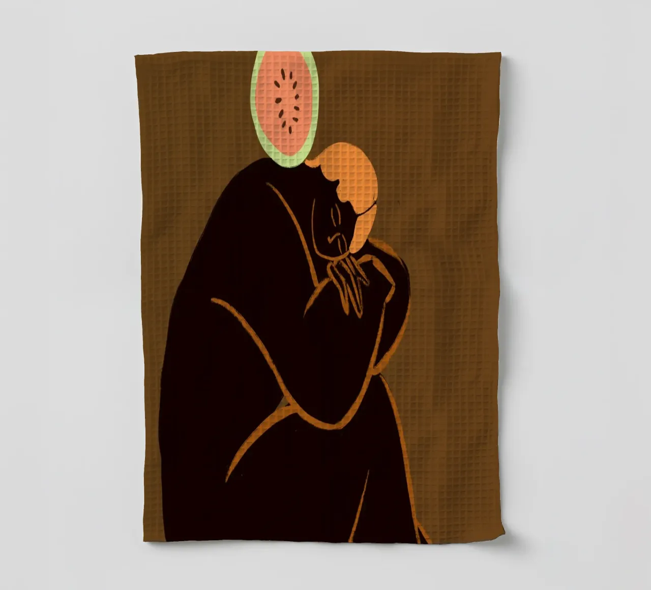 Meloncholy tea towel by Arty Guava