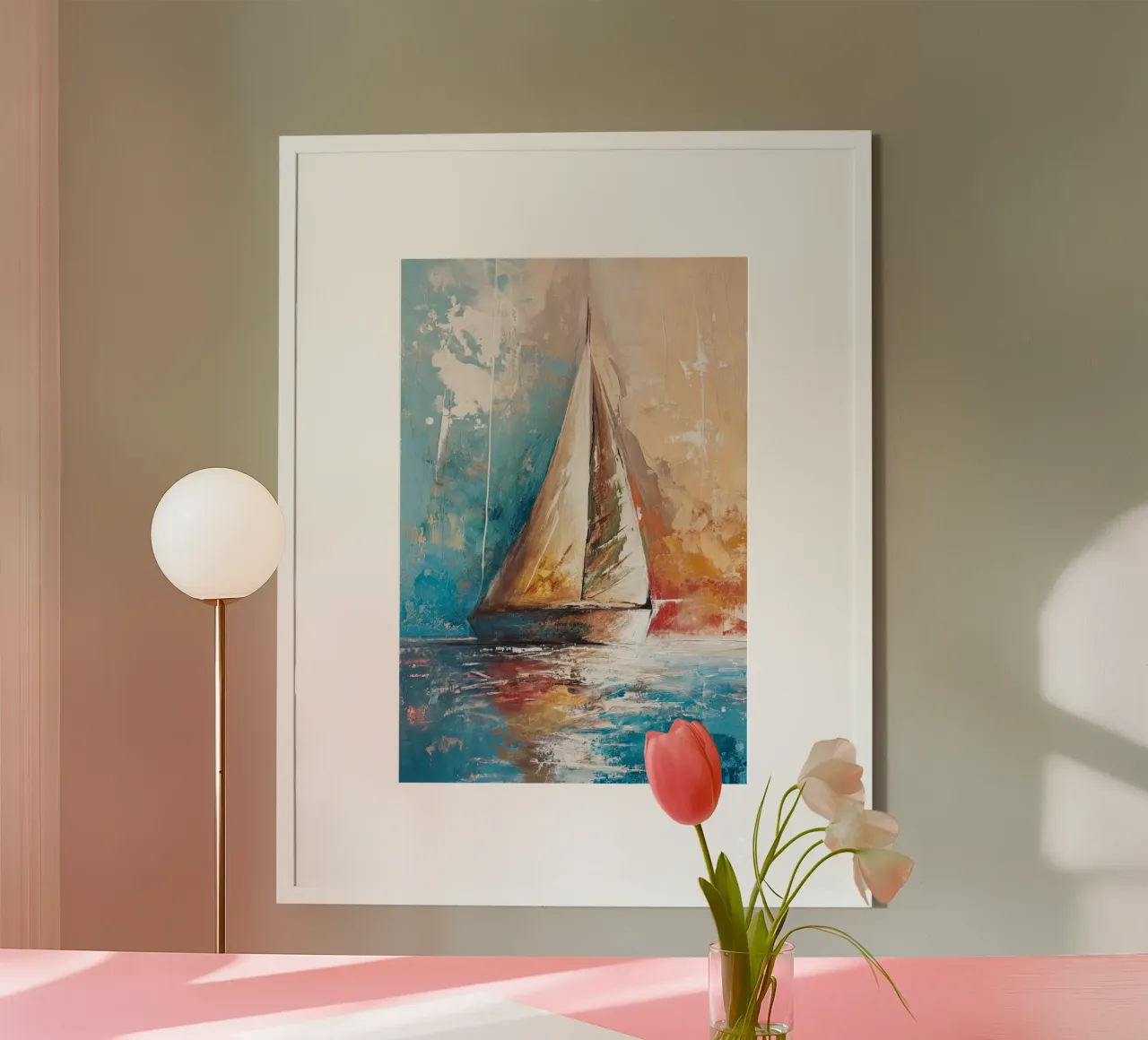 Abstract Zeilboot poster de Imagine