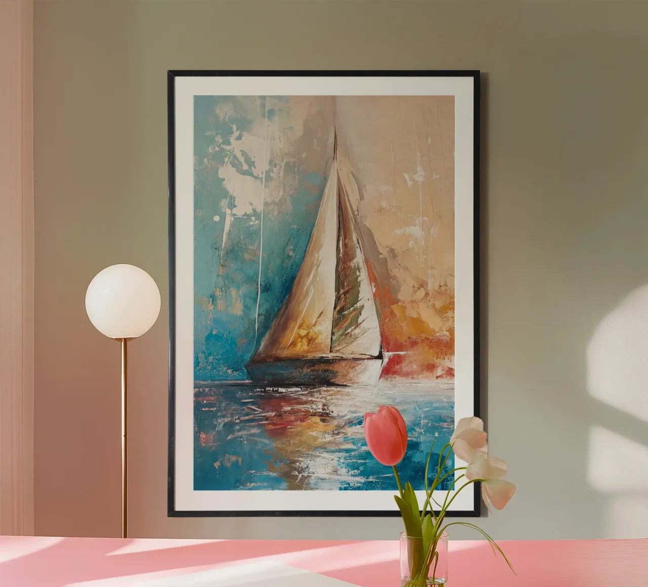 Abstract Zeilboot poster de Imagine