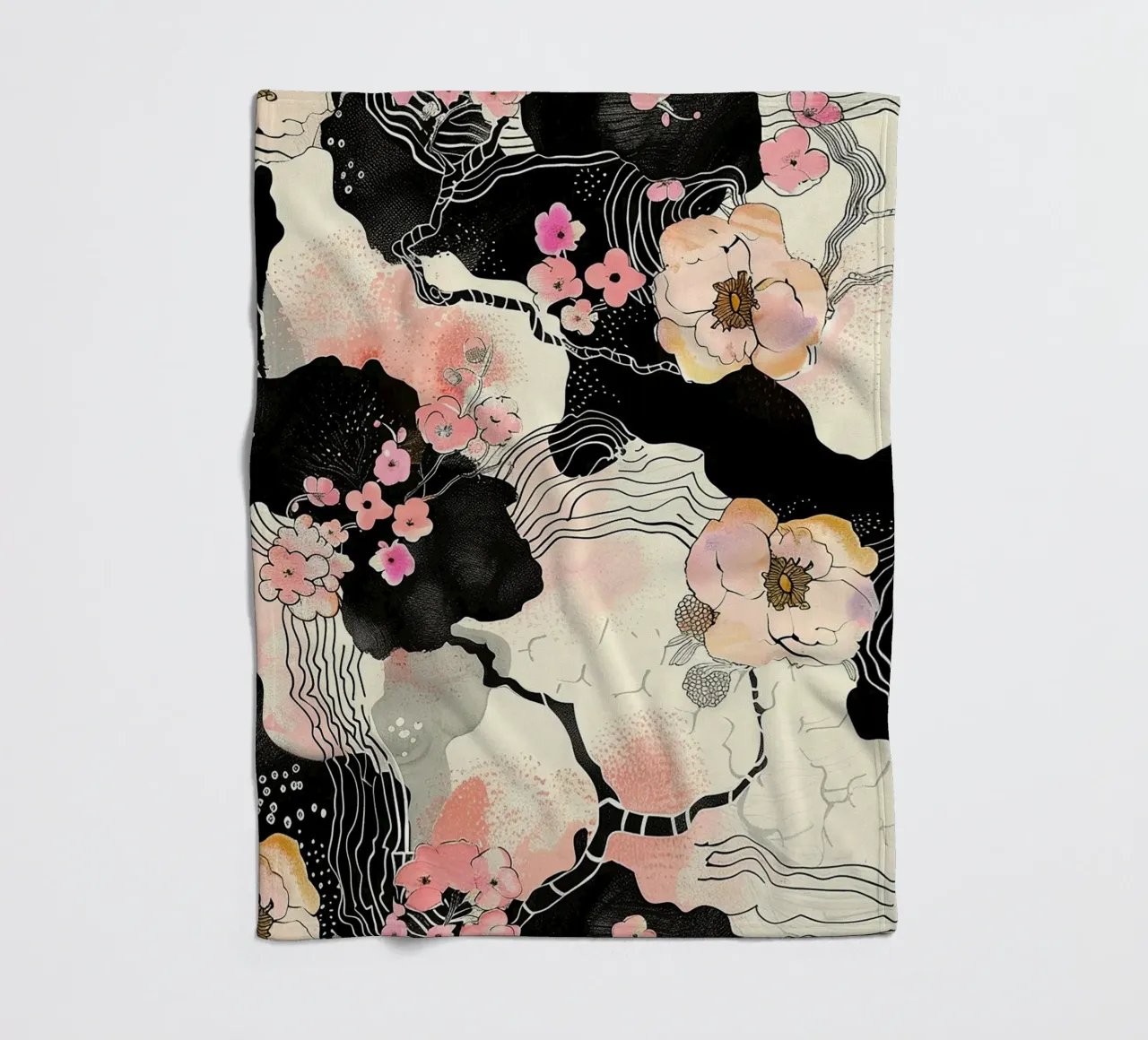 Sakura Serenity coperta in pile da Botanical Pattern House