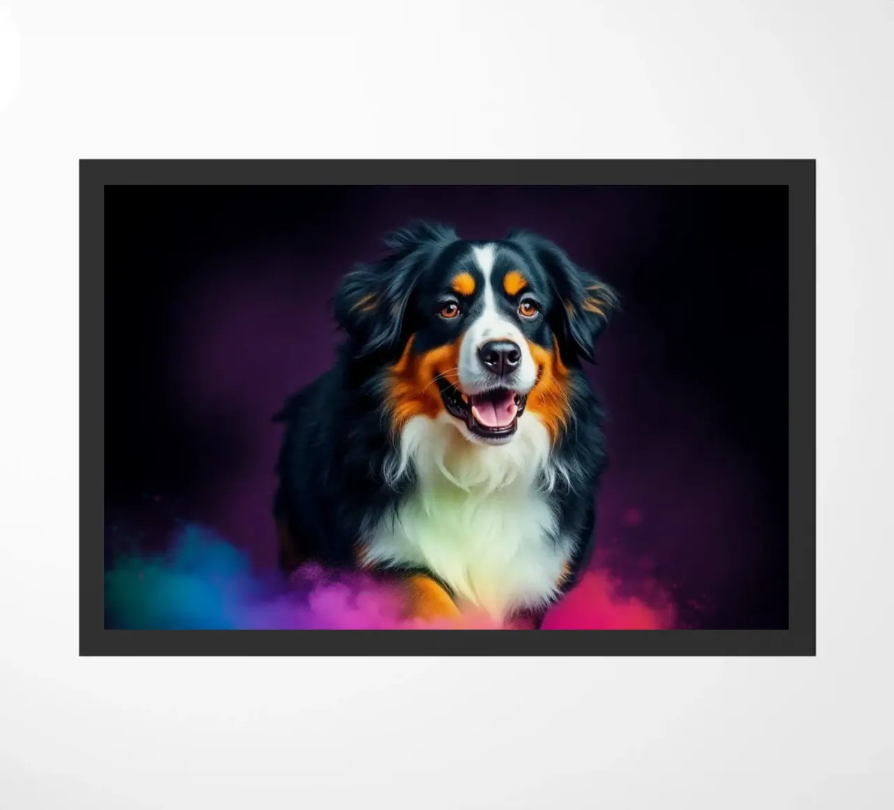 The colorful Bernese Mountain Dog #109 doormat by Yumis.Beargang.and.Me