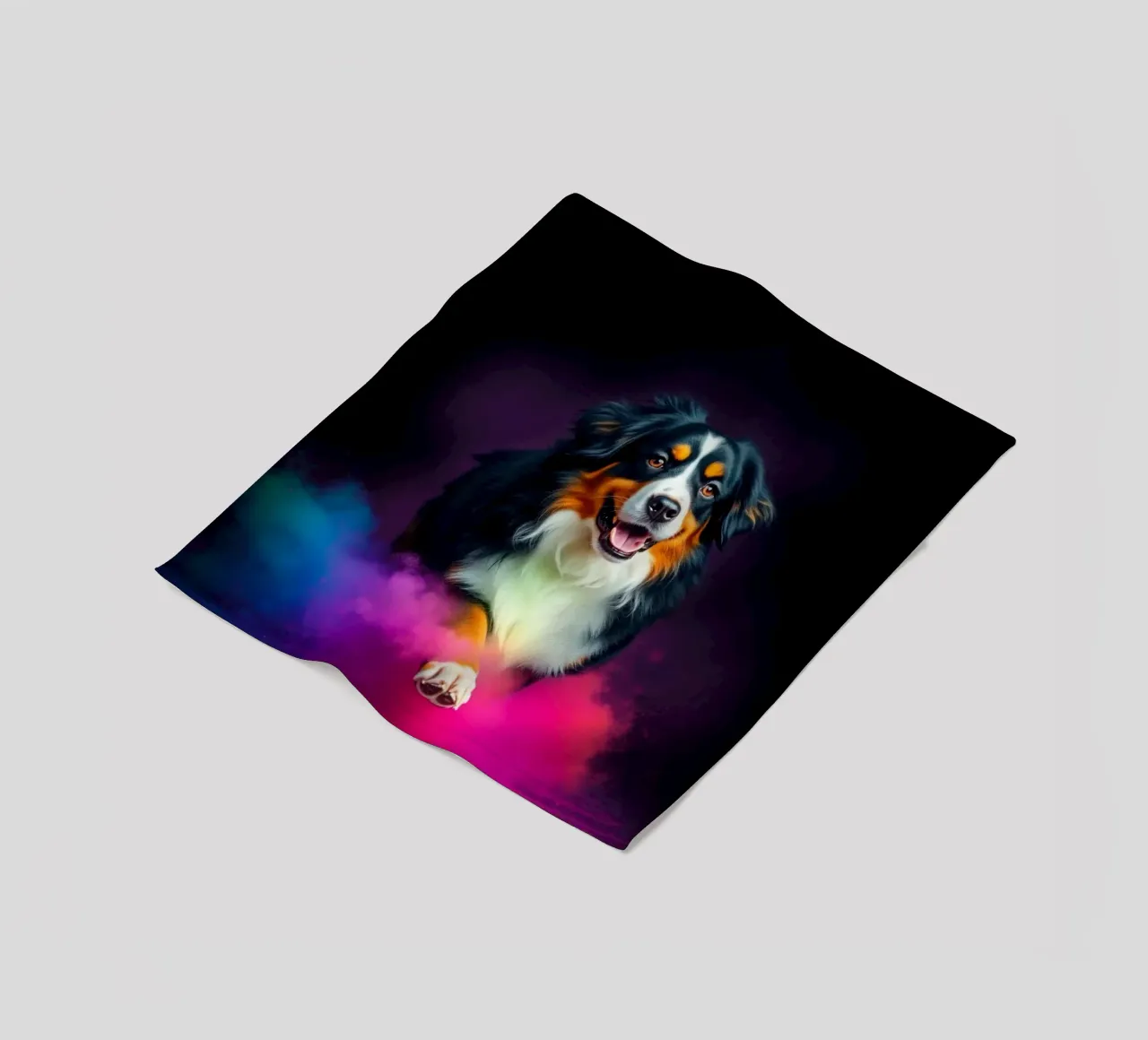 The colorful Bernese Mountain Dog #109 fleece blanket by Yumis.Beargang.and.Me