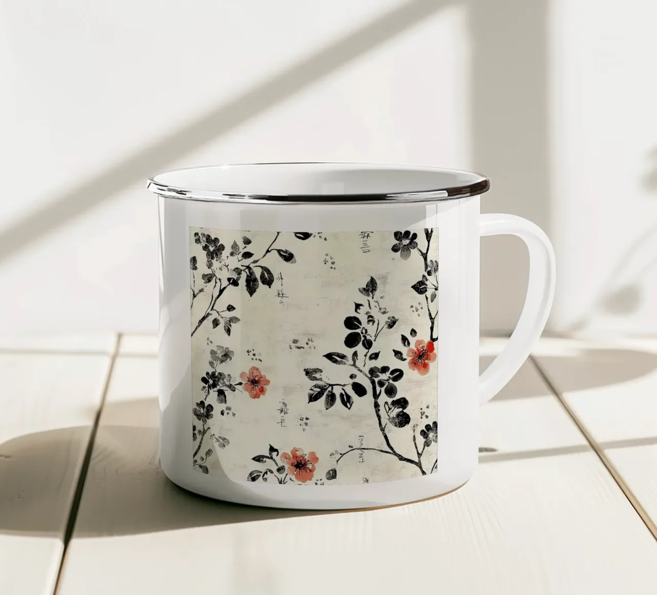 Sakura Serenity tazza in smalto da Botanical Pattern House