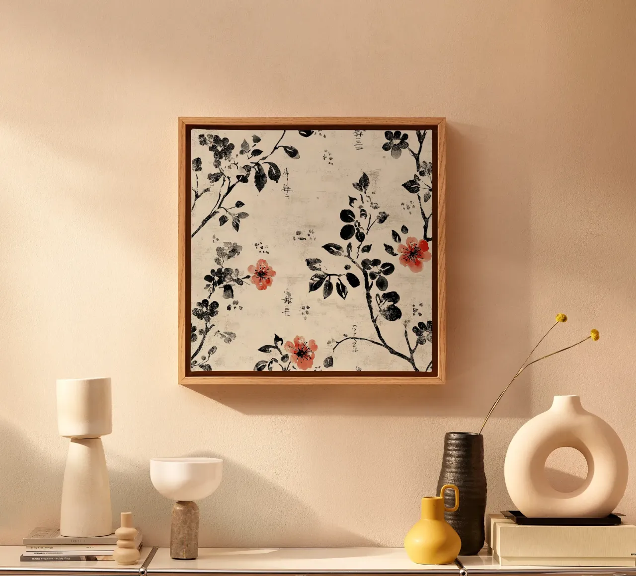 Sakura Serenity tela con Cornice a cassetta da Botanical Pattern House